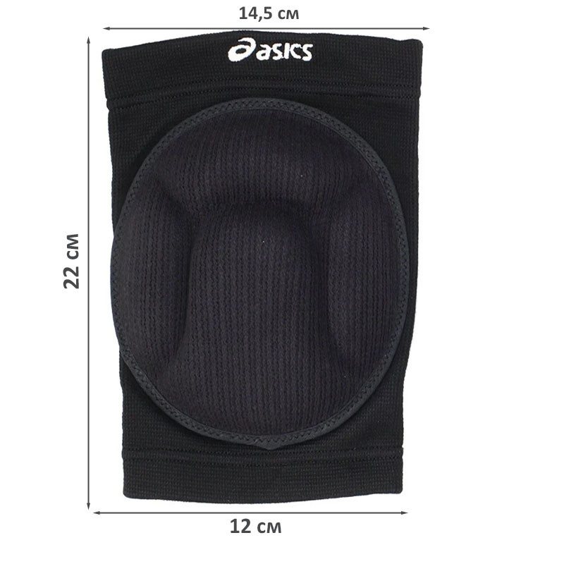 Эластичные наколенники защитные для занятий спортом волейбольные ASICS черные S - фото 2 - id-p110648804