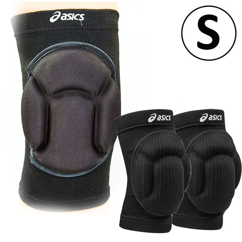 Эластичные наколенники защитные для занятий спортом волейбольные ASICS черные S
