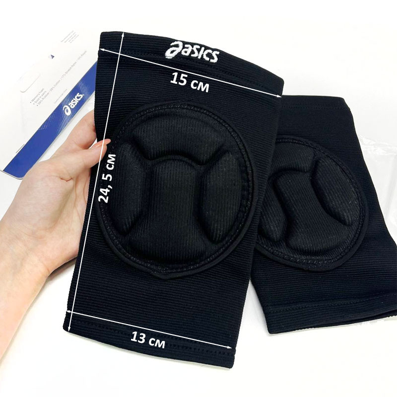 Эластичные наколенники защитные для занятий спортом волейбольные ASICS черные M - фото 2 - id-p110649897