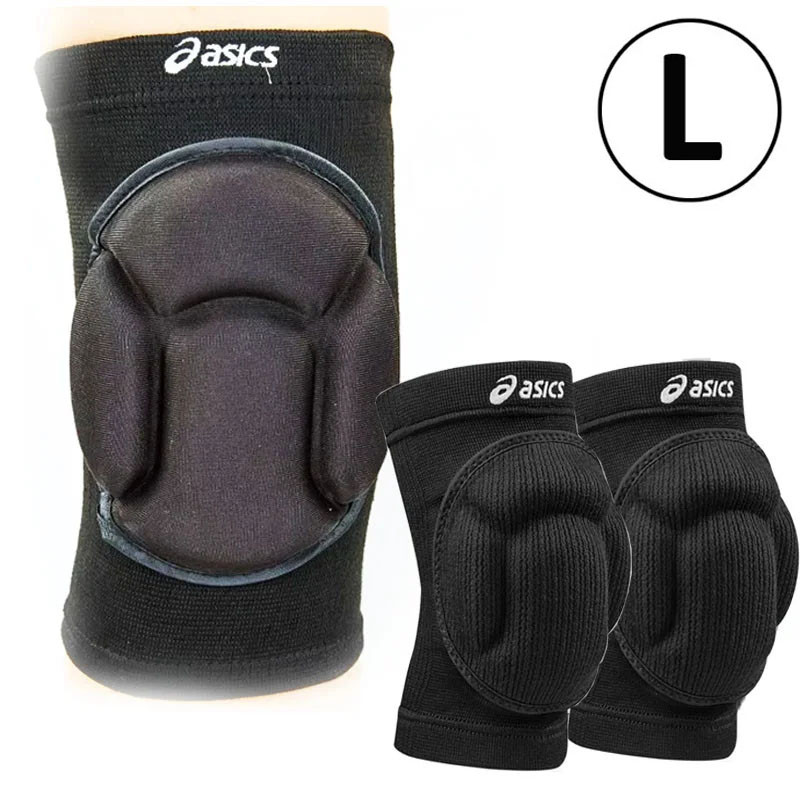 Эластичные наколенники защитные для занятий спортом волейбольные ASICS черные L - фото 1 - id-p110650306
