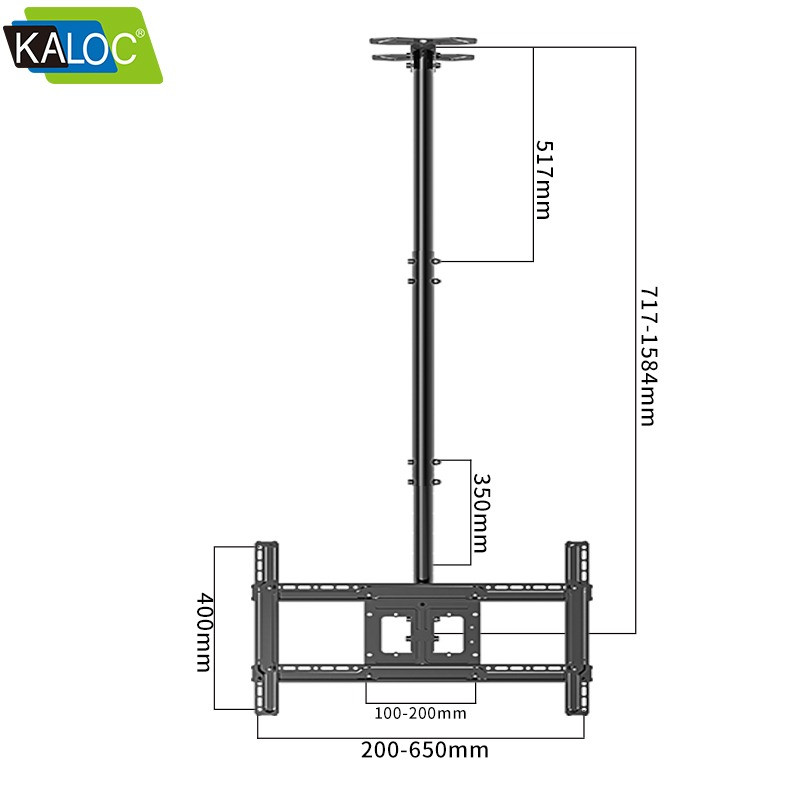 Кронштейн Потолочный KALOC T70-15 32 -80 1,5-метровый с функцией наклона - фото 2 - id-p110653090