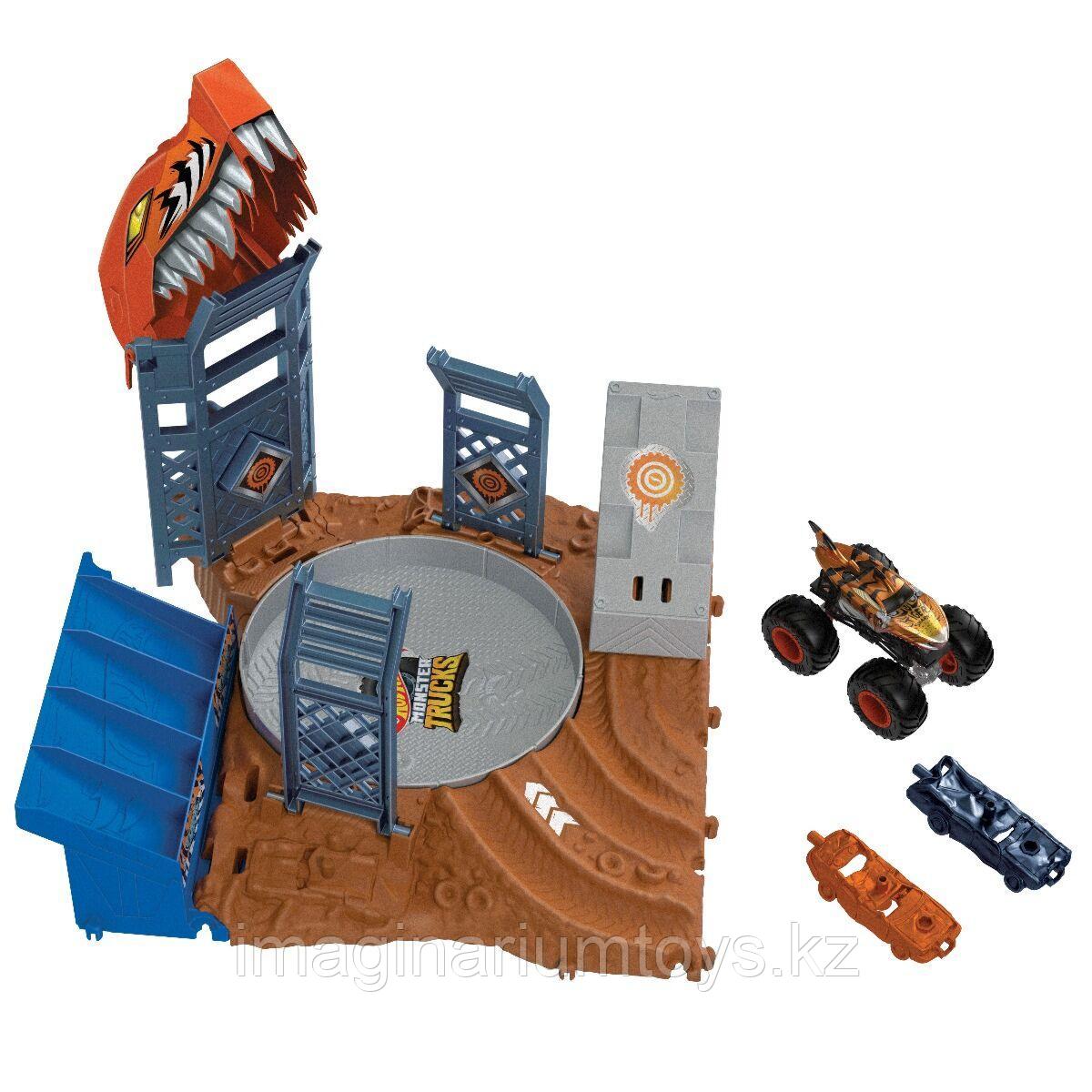 Hot Wheels Monster Trucks Игровой набор Мира арены Тигровая акула