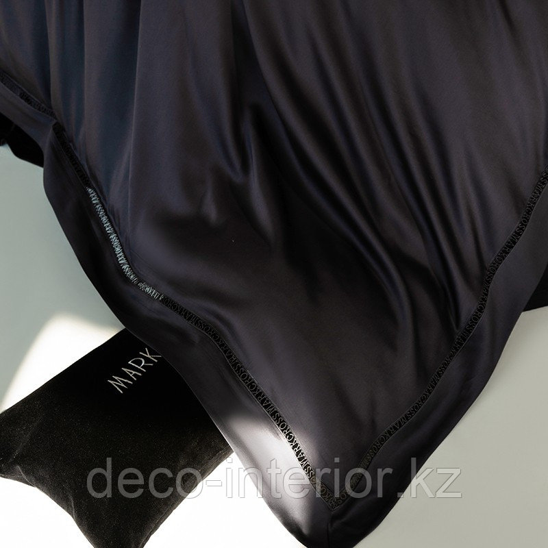Комплект однотонного постельного белья из тенселя и сатина с вышивкой - фото 5 - id-p110665476