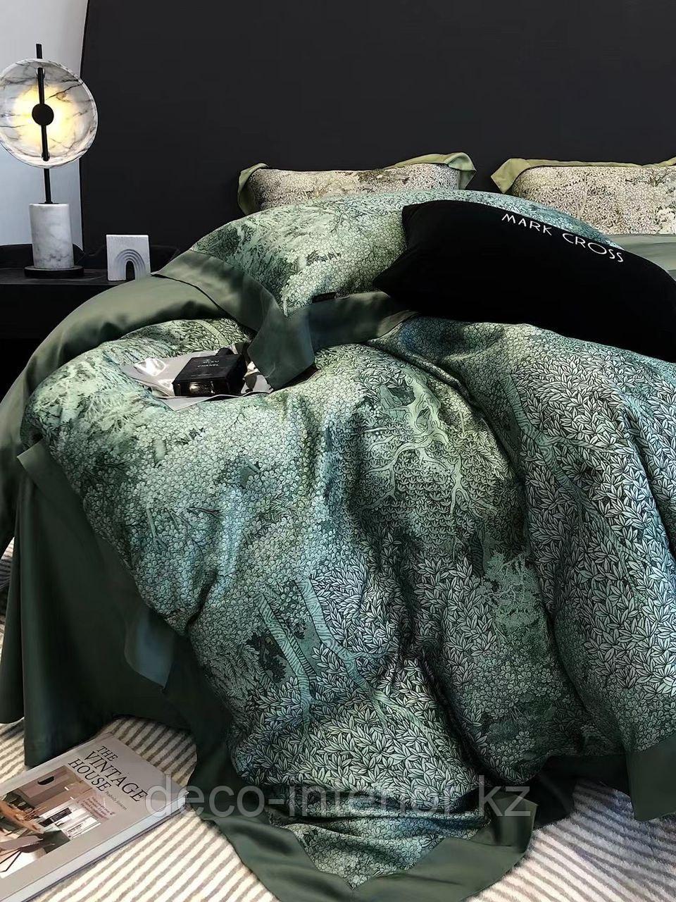 Комплект постельного белья KING SIZE из тенселя с растительным принтом - фото 2 - id-p108146594