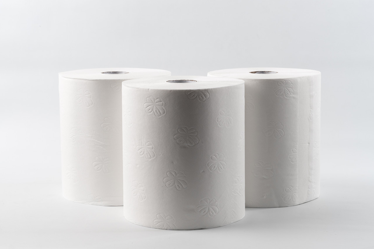 Бумажные рулонные полотенца MUREX (6 рулонов * 150м, высота втулки 25см)