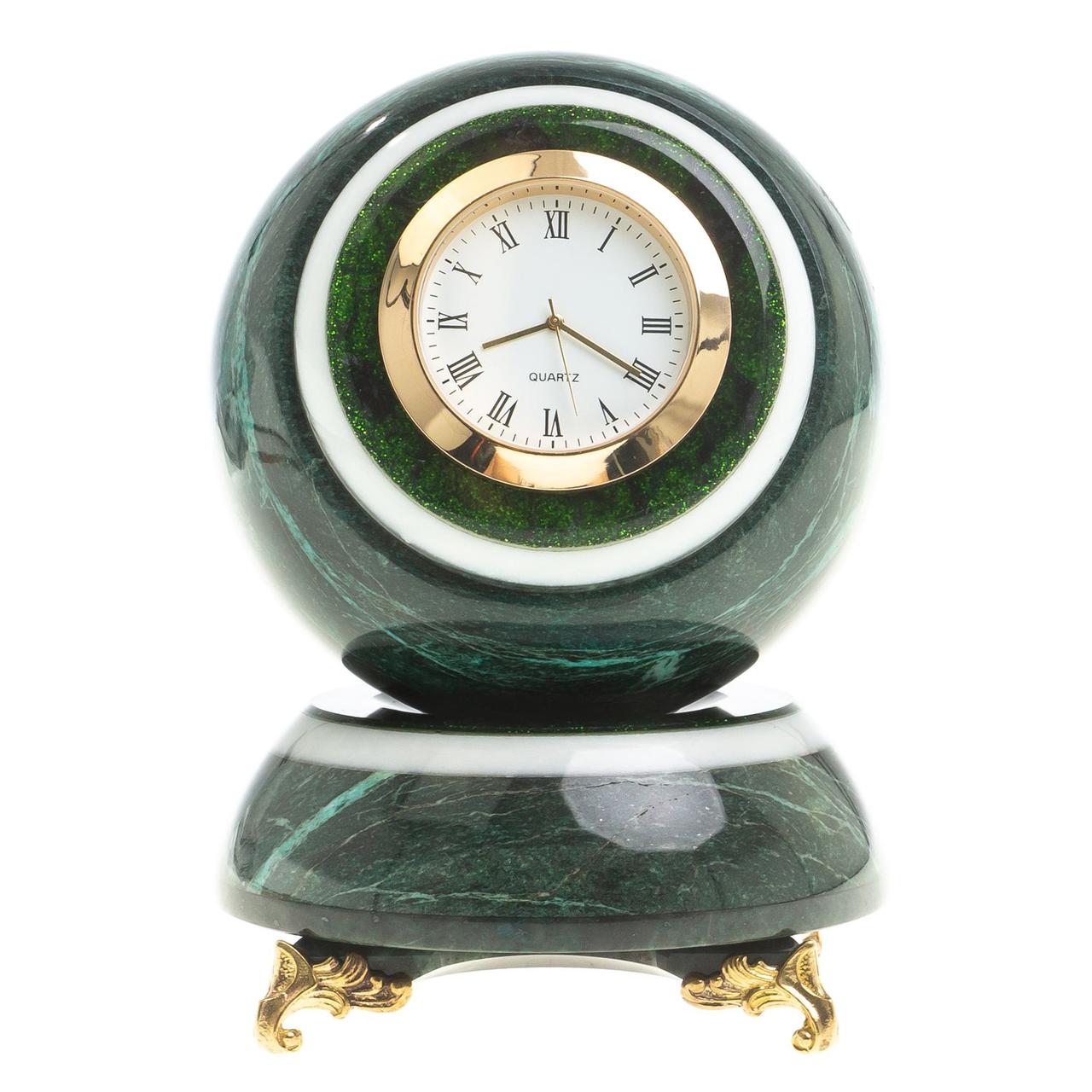 Сувенирные часы "Шар Антистресс" камень змеевик 9,5х9,5х13 см 123602 - фото 4 - id-p99284968