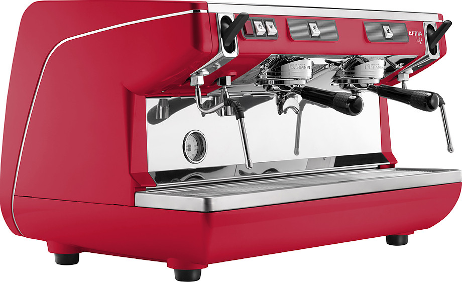 Кофемашина Nuova Simonelli Appia Life 2Gr S красная, высокие группы, экономайзер, полуавтомат - фото 1 - id-p108884747