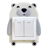 Наклейка 3D Медведь на вкл/выкл,  светящаяся, фото 2