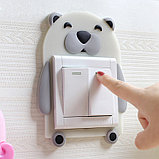 Наклейка 3D Медведь на вкл/выкл,  светящаяся, фото 3