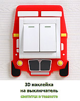 Наклейка  3D на вкл/выкл Автобус красный, светящаяся