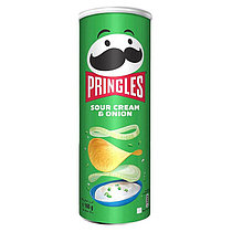 Чипсы PRINGLES Cream & Onion Сметана и Лук 165 гр (19 шт в упаковке) ВЕЛИКОБРИТАНИЯ