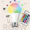 Светодиодная RGB лампа цветная с пультом управления MAGIC LIGHTING (Е27 / 9W), фото 3