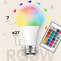 Светодиодная RGB лампа цветная с пультом управления MAGIC LIGHTING (Е27 / 7W)