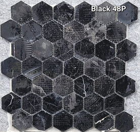 Мраморная мозайка BLACK-48 (300x300) - фото 1 - id-p110701736
