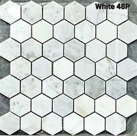Мраморная мозайка WHITE-48 (300х300)
