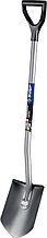 Штыковая лопата, тип ЛКО, ЗУБР Титан 280х190х1200мм, полотно 2мм, титановая, алюминиевый изогнутый черенок