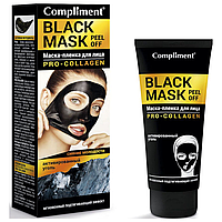 Бетке арналған маска-үлдір Жастық жарқырауы Pro-collagen Compliment Black Mask, 80 мл