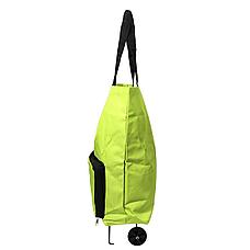 Складная сумка для покупок на колесиках зеленая, фото 2