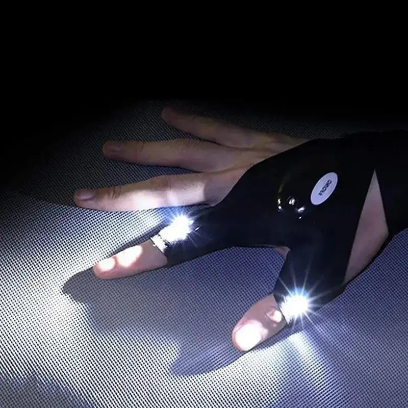 Универсальная перчатка со встроенным светодиодным фонариком на правую руку - фото 6 - id-p109393248