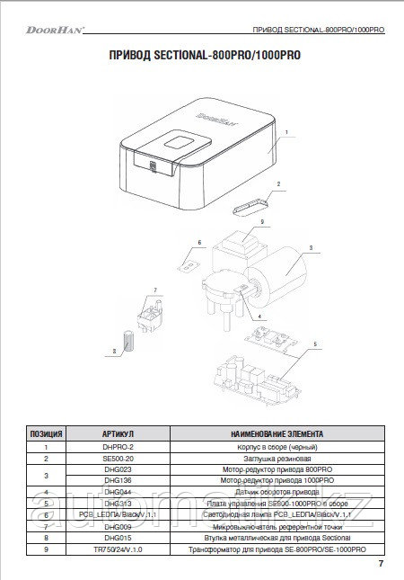 Мотор-редуктор привода Sectional-1000 PRO - фото 2 - id-p110713929