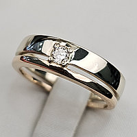 Золотое кольцо с бриллиантами 0.104 Сt SI1/I VG- Cut 16.5 р