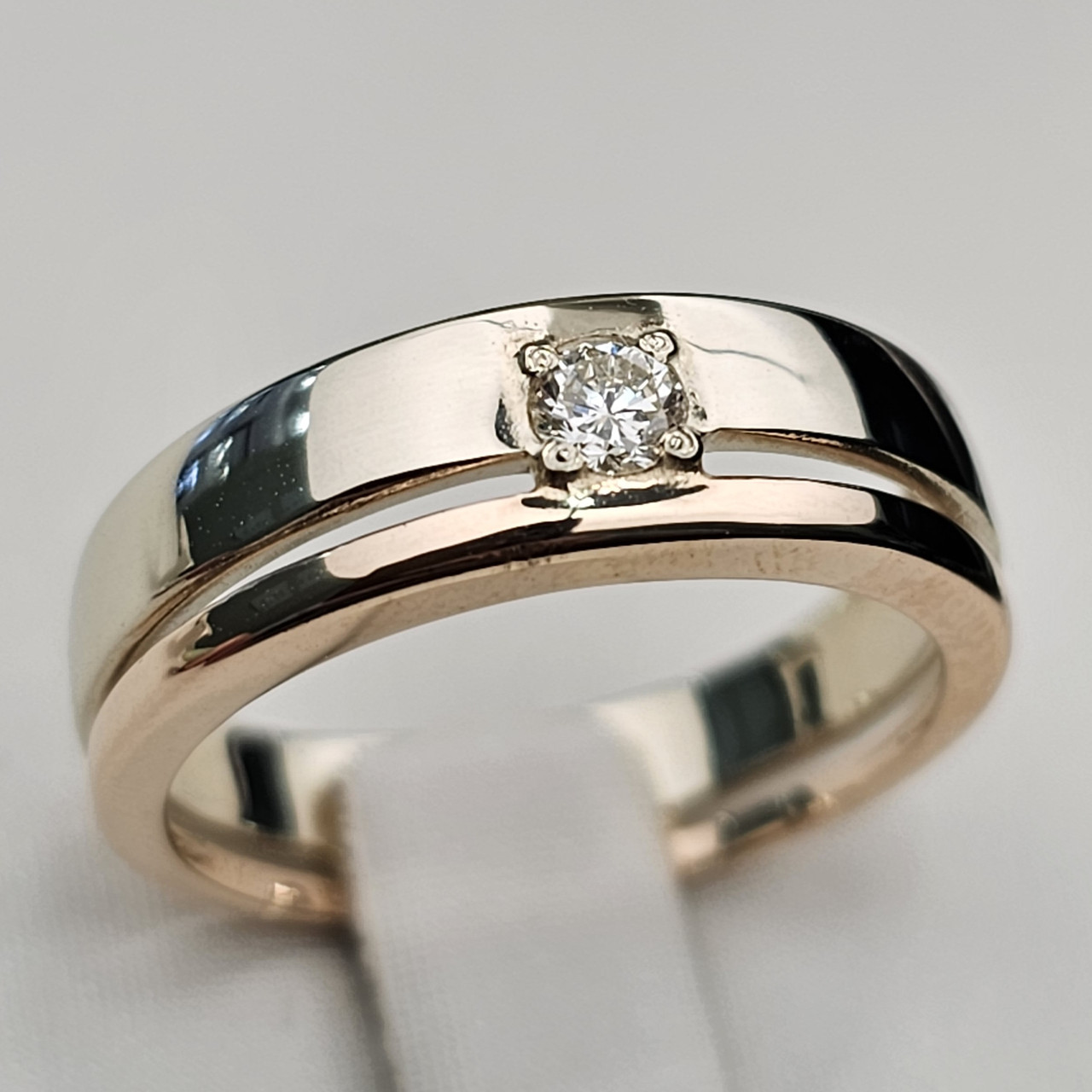 Золотое кольцо с бриллиантами 0.104 Сt SI1/I VG- Cut 16.5 р - фото 8 - id-p110685306