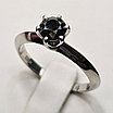 Золотое кольцо с черным бриллиантом 0.73Ct  VG-Cut 17 размер, фото 5