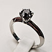Золотое кольцо с черным бриллиантом 0.73Ct  VG-Cut 17 размер, фото 3