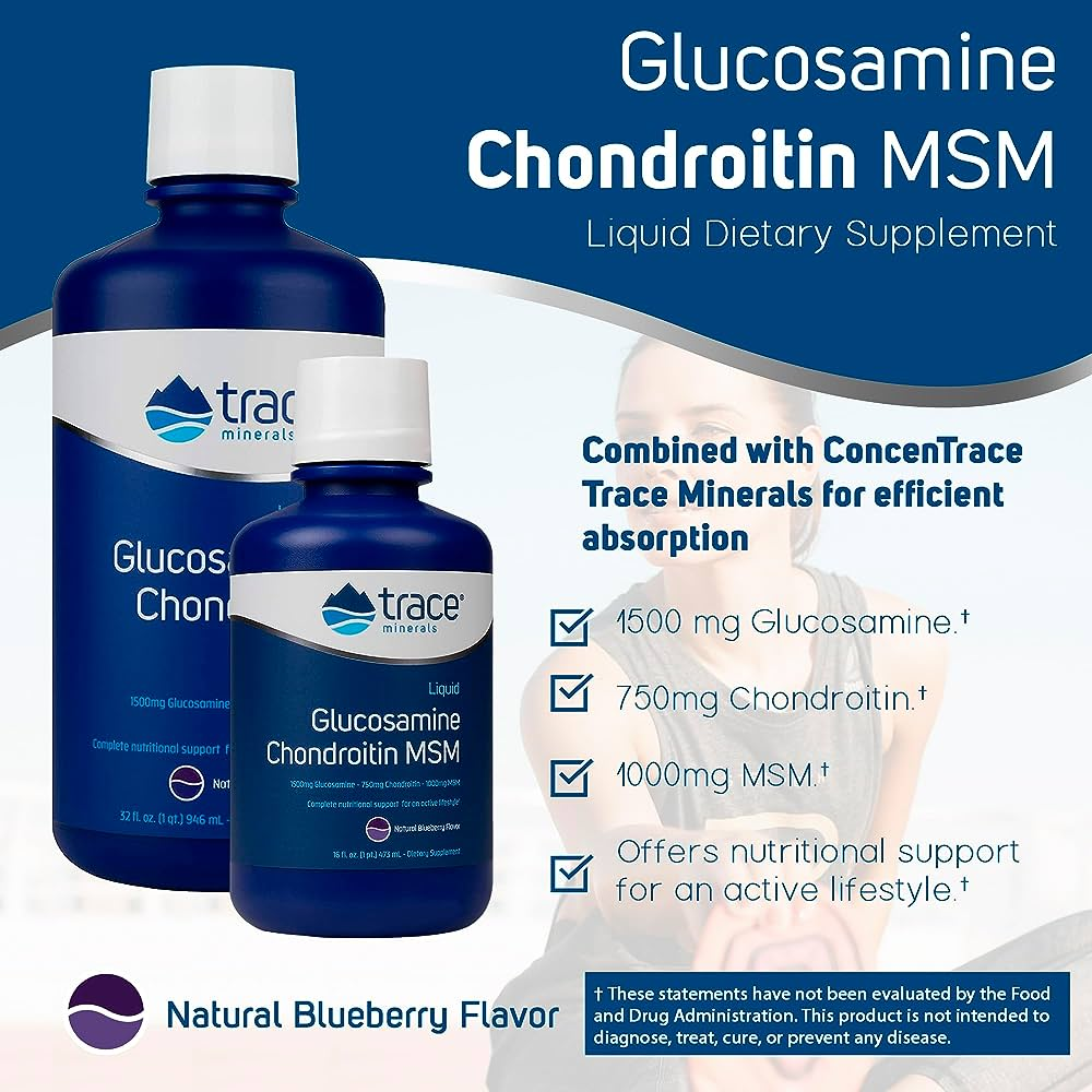 Хондропротектор Liquid Glucosamine/Chondroitin/MSM, 475 ml, Trace minerals Blueberry - фото 4 - id-p110546049
