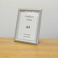 Рамка для фото и документов А4, Фоторамка серебристая для дипломов и благодарственных писем