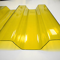 Профилированный поликарбонат (прозрачный шифер) BORREX толщина 1.3 мм, желтый