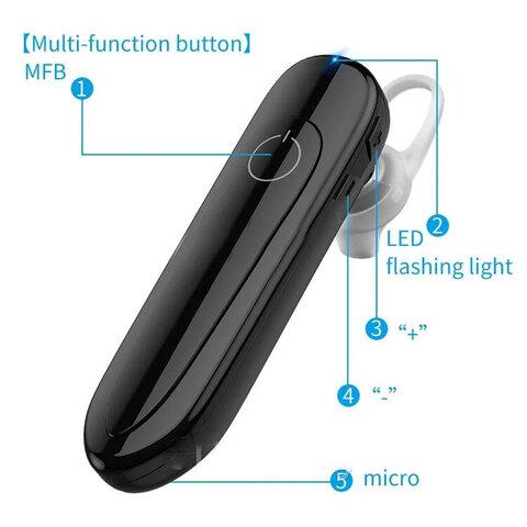 Моно-гартитура беспроводная KAKUSIGA Smart Bluetooth 5 Headset (Черный) - фото 5 - id-p110725432