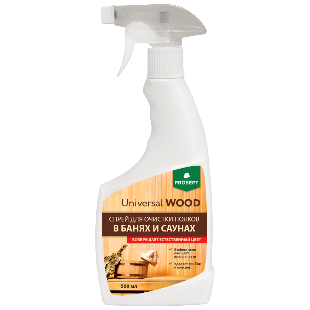 Моющее чистящее средство для бани и сауны Universal Wood (Универсал Вуд) спрей 0,5 л.