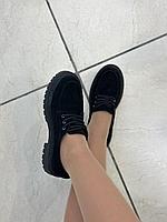 Туфли женские черного цвета , замшевые, купить в интернет магазине. Осень 2023., фото 2