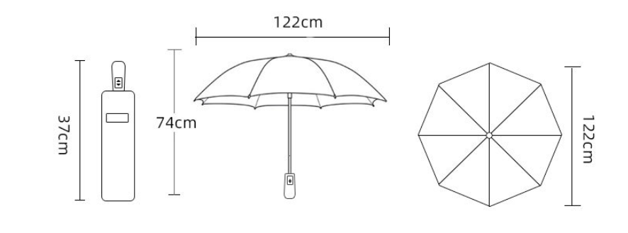 Складной зонт PARACHASE (Черный) - фото 4 - id-p110786630