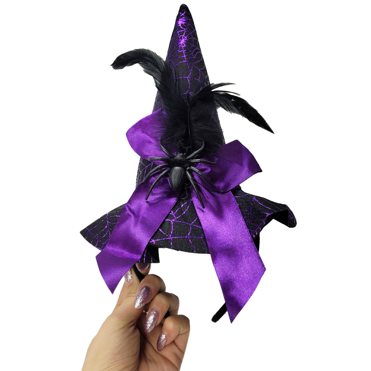 Ободок Ведьминская шляпа 26 см фиолетовая - фото 4 - id-p110791193