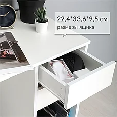 Стол письменный, стол компьютерный Винтер(О) 12.80 F Белый 90х45х75,3 см, фото 2