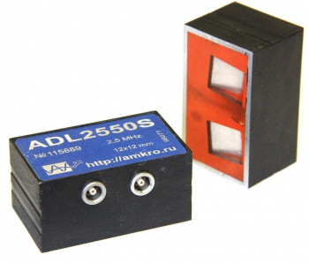 ADL2550S - наклонный р/с преобразователь продольной волны с частотой 2,5 МГц и углом ввода 50 град.