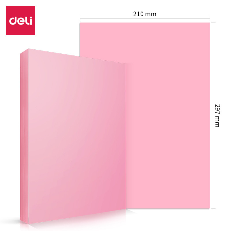 Бумага цветная Deli Pale, А4, 70 г/кв.м., 100 л., розовая - фото 1 - id-p110803620