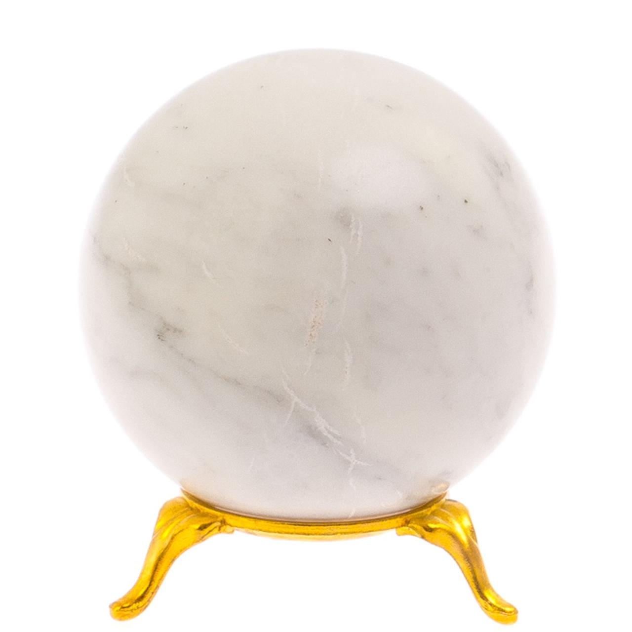 Шар из белого мрамора 7 см / шар декоративный / шар для медитаций / каменный шарик / сувенир из камня - фото 2 - id-p110805793