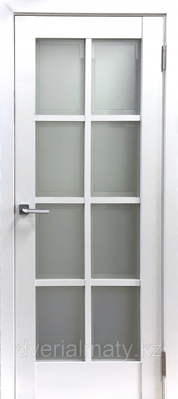 Модель 244 ПВХ матовый ДО со стеклом. Дверь межкомнатная, фото 1