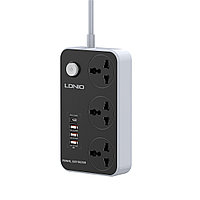 Сетевой фильтр LDNIO Universal SC3412 3 розетки 1*USB-C 12V-1.67A 3*USB 5V/3.4A Портов 2м