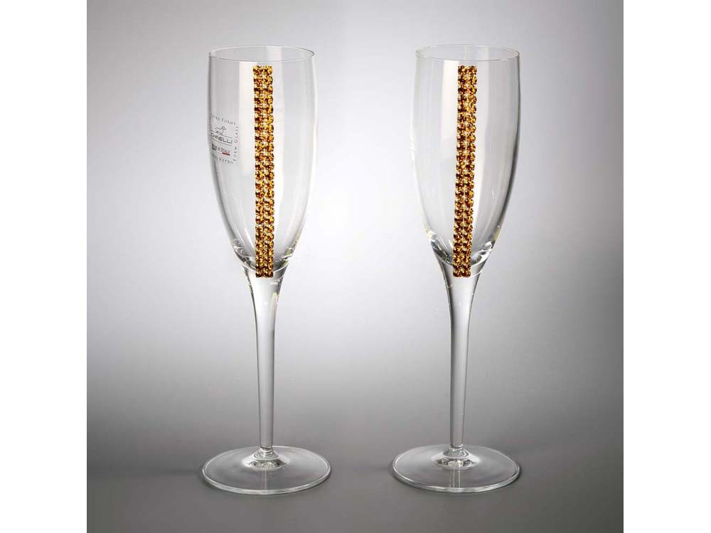 Бокалы для шампанского с кристаллами Swarovski Chinelli - фото 1 - id-p110828589