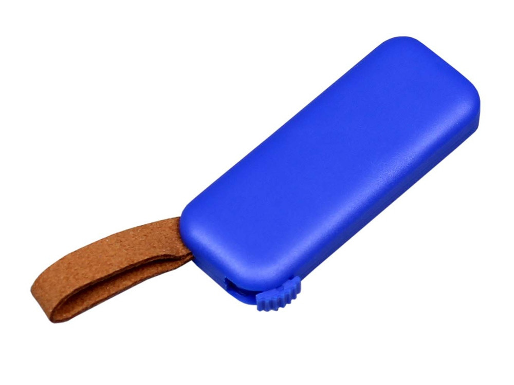USB-флешка промо на 4 Гб прямоугольной формы, выдвижной механизм, синий - фото 2 - id-p110839050