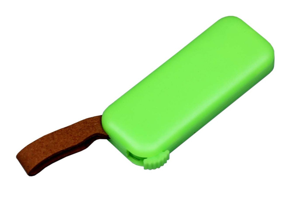 USB-флешка промо на 4 Гб прямоугольной формы, выдвижной механизм, зеленый - фото 2 - id-p110839052