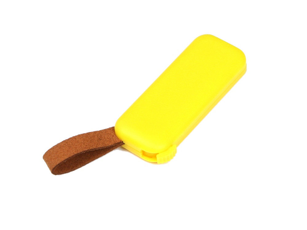 USB-флешка промо на 4 Гб прямоугольной формы, выдвижной механизм, желтый - фото 2 - id-p110839053