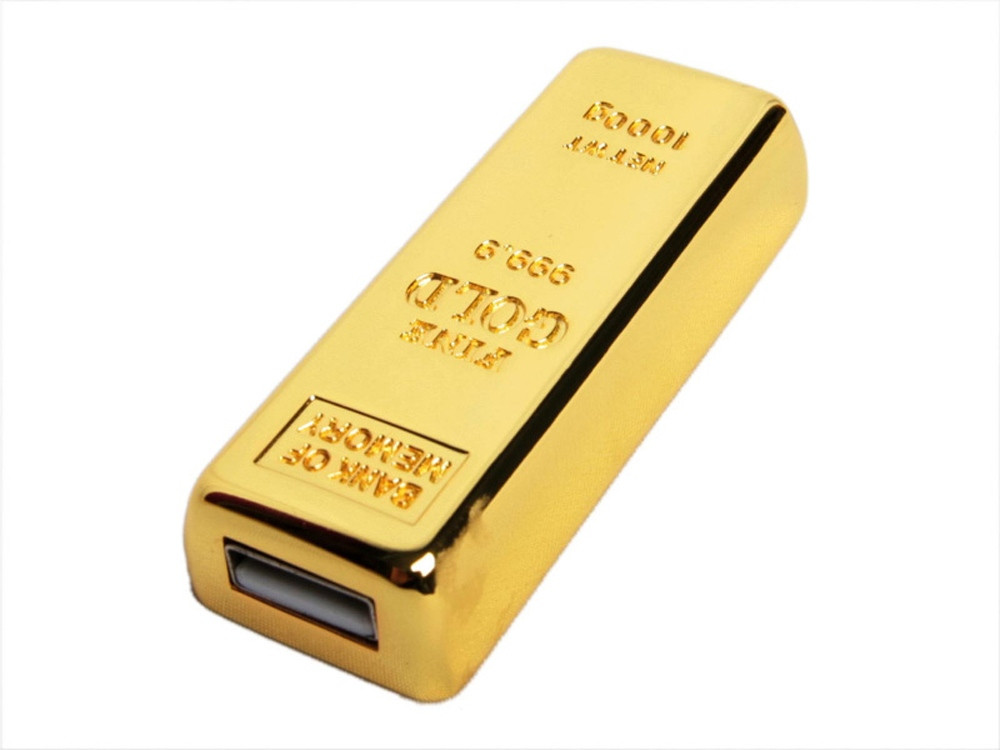 USB-флешка на 4 Гб в виде слитка золота, золотой - фото 2 - id-p110839061