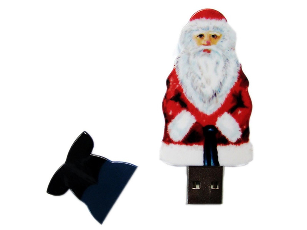 USB-флешка на 4 Гб Дед Мороз Santa под нанесение, белый - фото 1 - id-p110839066