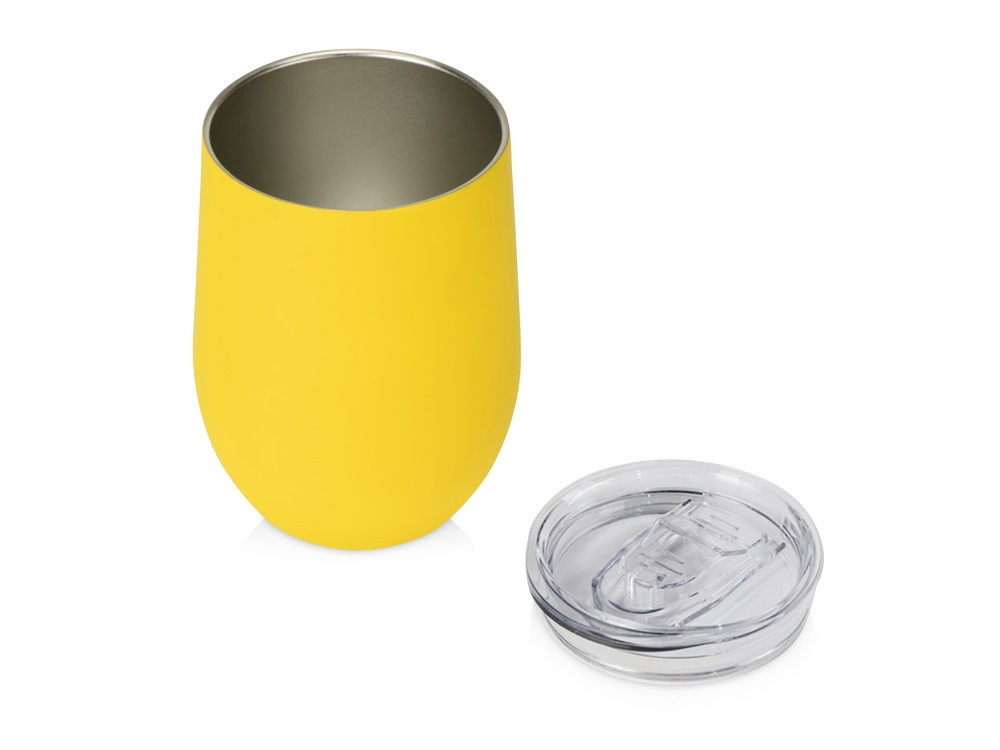 Термокружка Sense Gum, soft-touch, непротекаемая крышка, 370мл, желтый - фото 2 - id-p110839735