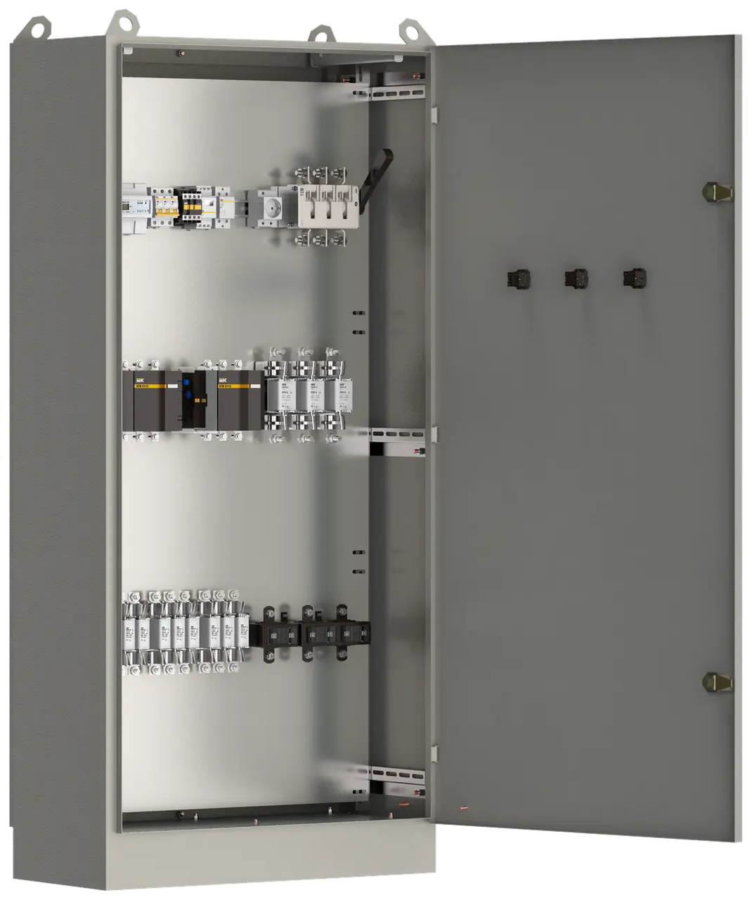 Шкаф управления уличным освещением И710-9601-4374 250А/0кА IP54 фотореле/таймер контакторы 2х115А учет IEK